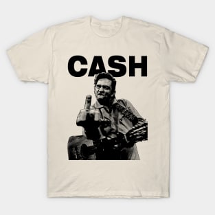 Johhny Cash Middle Finger  Vintage // Pencil Drawing T-Shirt